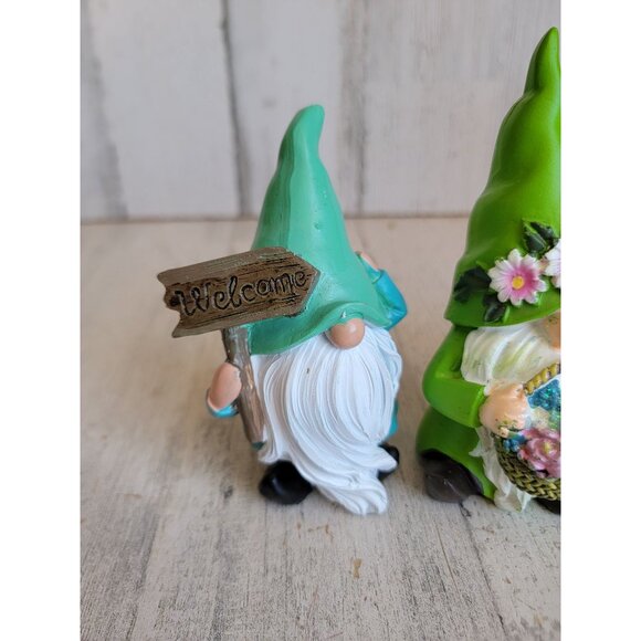 Gnome spring flower welcome set cute figure decor Easter - Picture 2 of 7